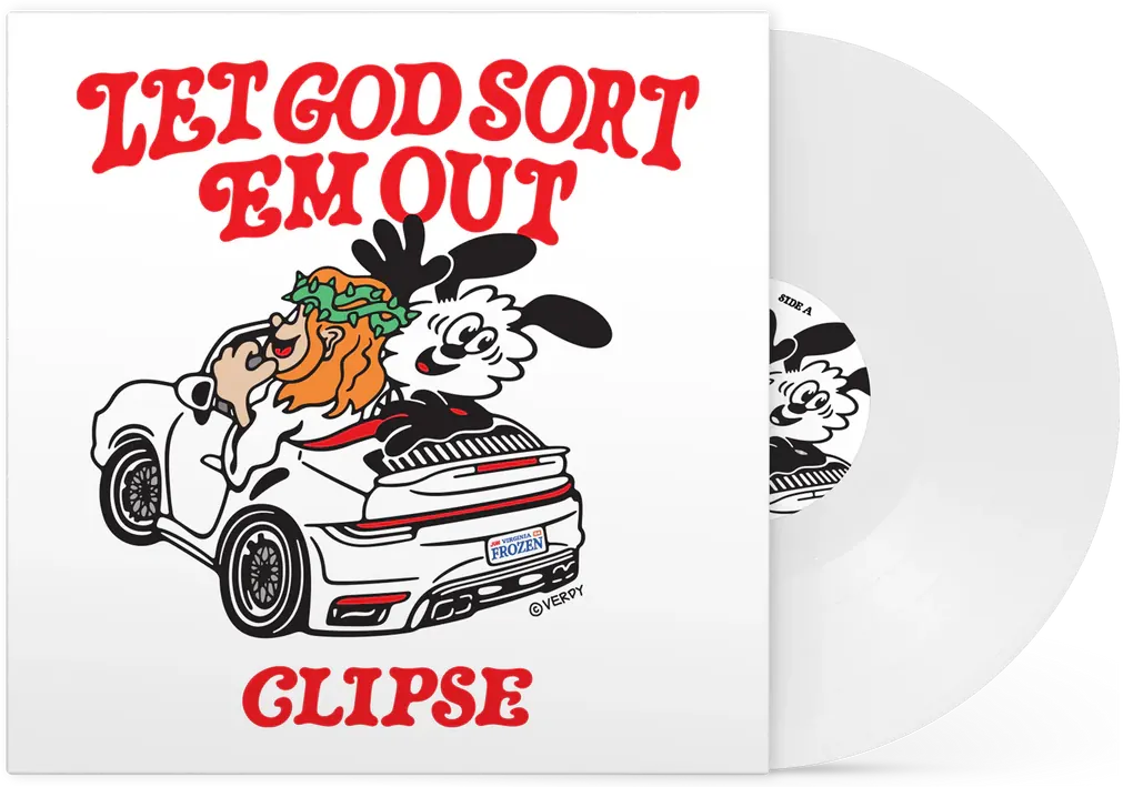 clipse let god sort em out alternate cover by verdy pressed in opaque white colored vinyl.