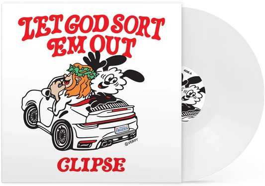 clipse let god sort em out alternate cover by verdy pressed in opaque white colored vinyl.